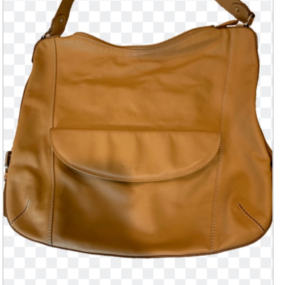 Tan Leather Hobo Shoulder Bag